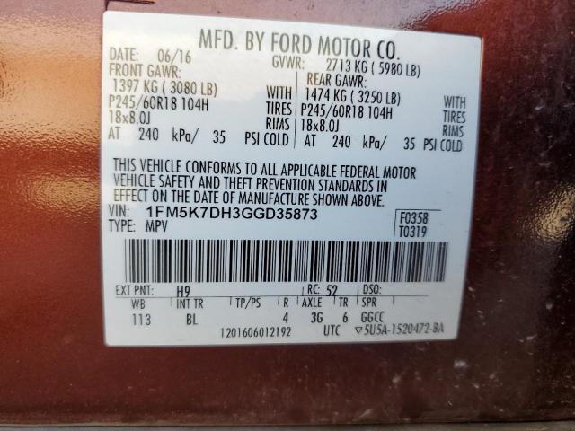 Photo 12 VIN: 1FM5K7DH3GGD35873 - FORD EXPLORER 