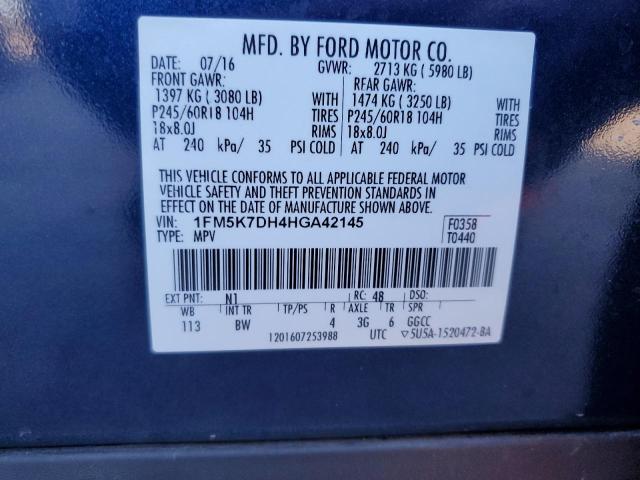 Photo 12 VIN: 1FM5K7DH4HGA42145 - FORD EXPLORER 