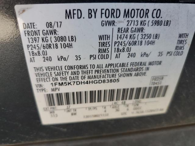 Photo 12 VIN: 1FM5K7DH4HGD83805 - FORD EXPLORER 