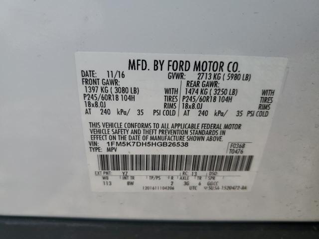 Photo 12 VIN: 1FM5K7DH5HGB26538 - FORD EXPLORER X 