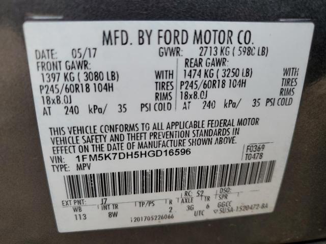 Photo 13 VIN: 1FM5K7DH5HGD16596 - FORD EXPLORER 