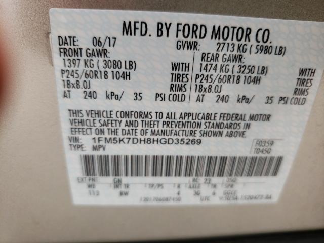 Photo 9 VIN: 1FM5K7DH8HGD35269 - FORD EXPLORER X 