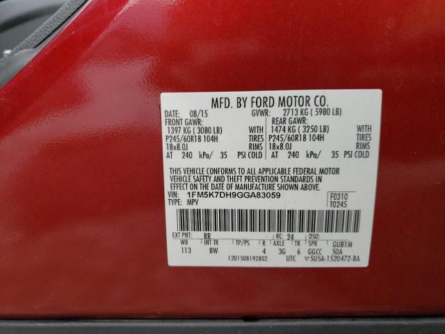 Photo 12 VIN: 1FM5K7DH9GGA83059 - FORD EXPLORER 