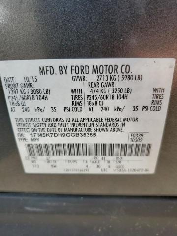 Photo 12 VIN: 1FM5K7DH9GGB35385 - FORD EXPLORER 