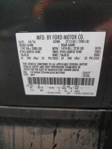 Photo 12 VIN: 1FM5K7DH9GGC83780 - FORD EXPLORER X 