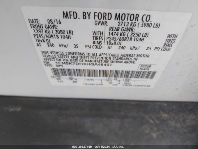 Photo 8 VIN: 1FM5K7DHXHGA48497 - FORD EXPLORER 