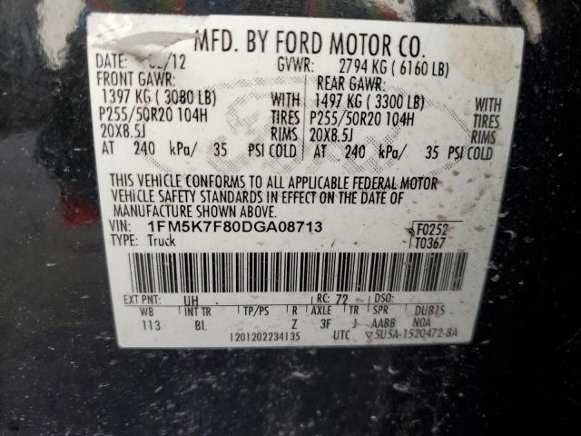 Photo 12 VIN: 1FM5K7F80DGA08713 - FORD EXPLORER L 