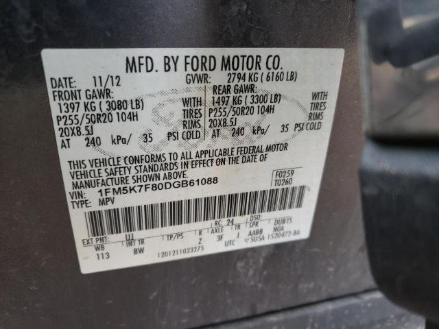 Photo 13 VIN: 1FM5K7F80DGB61088 - FORD EXPLORER L 