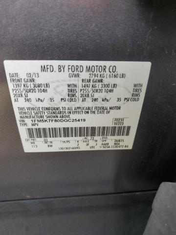 Photo 12 VIN: 1FM5K7F80DGC25419 - FORD EXPLORER 