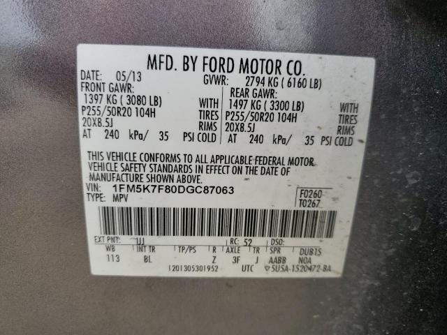 Photo 12 VIN: 1FM5K7F80DGC87063 - FORD EXPLORER 