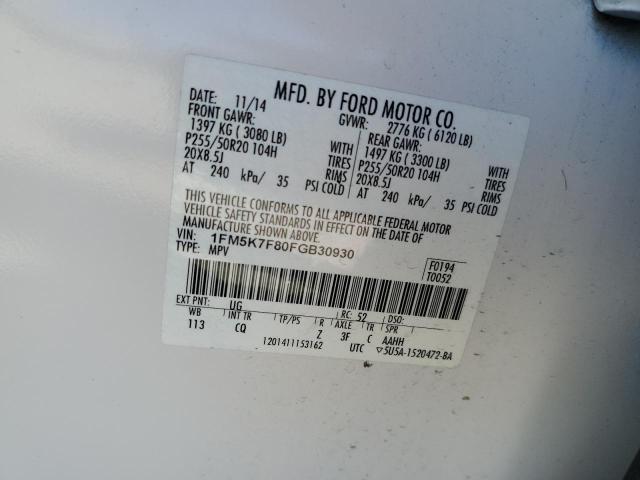 Photo 12 VIN: 1FM5K7F80FGB30930 - FORD EXPLORER L 