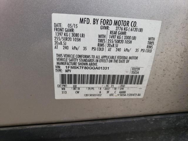 Photo 12 VIN: 1FM5K7F80GGA01331 - FORD EXPLORER 