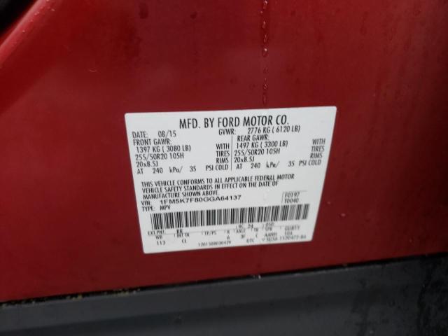 Photo 11 VIN: 1FM5K7F80GGA64137 - FORD EXPLORER L 