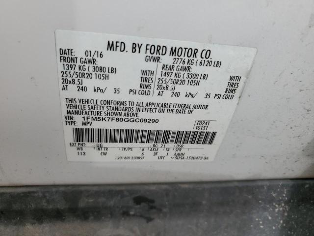 Photo 12 VIN: 1FM5K7F80GGC09290 - FORD EXPLORER L 