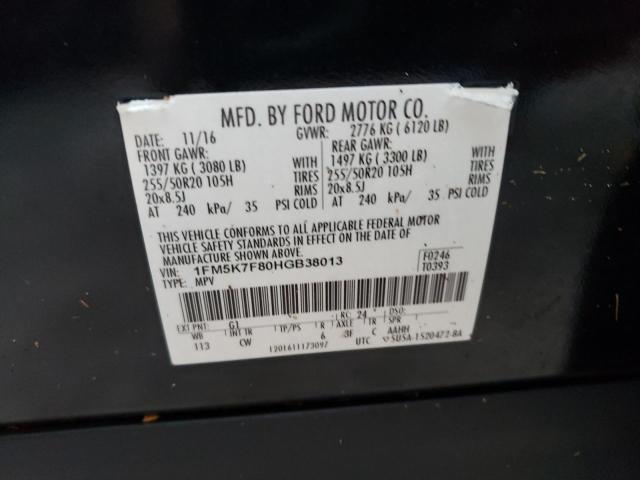 Photo 9 VIN: 1FM5K7F80HGB38013 - FORD EXPLORER L 