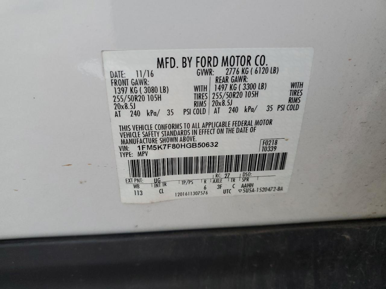 Photo 11 VIN: 1FM5K7F80HGB50632 - FORD EXPLORER 