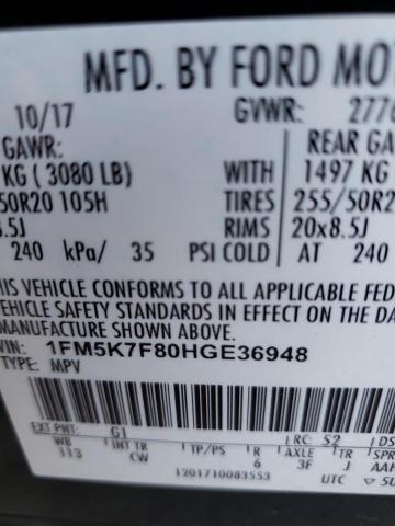 Photo 9 VIN: 1FM5K7F80HGE36948 - FORD EXPLORER L 