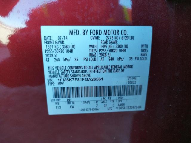 Photo 13 VIN: 1FM5K7F81FGA26561 - FORD EXPLORER 