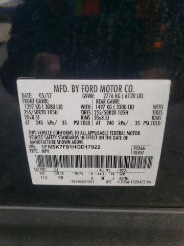 Photo 11 VIN: 1FM5K7F81HGD17922 - FORD EXPLORER 