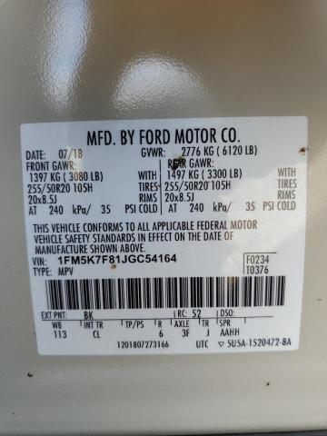 Photo 12 VIN: 1FM5K7F81JGC54164 - FORD EXPLORER L 