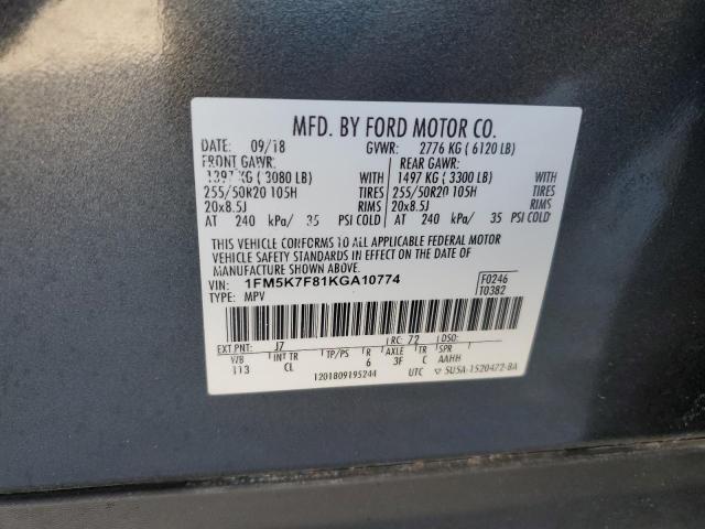 Photo 13 VIN: 1FM5K7F81KGA10774 - FORD EXPLORER L 