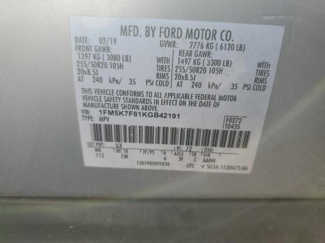 Photo 12 VIN: 1FM5K7F81KGB42191 - FORD EXPLORER L 