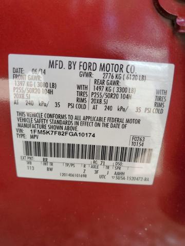 Photo 9 VIN: 1FM5K7F82FGA10174 - FORD EXPLORER L 