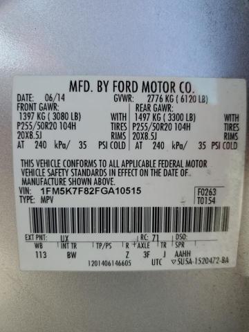 Photo 13 VIN: 1FM5K7F82FGA10515 - FORD EXPLORER 