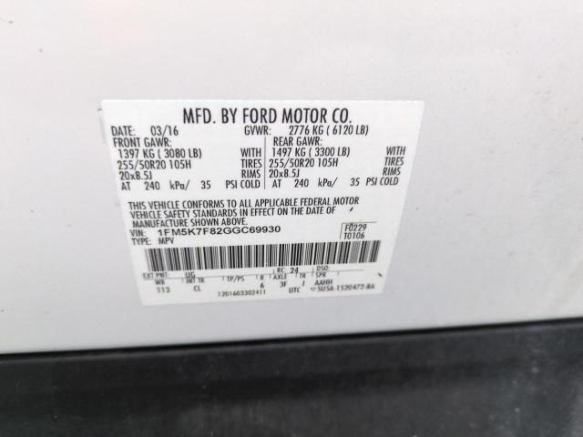 Photo 13 VIN: 1FM5K7F82GGC69930 - FORD EXPLORER L 