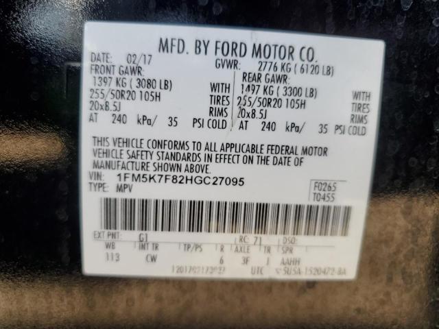 Photo 12 VIN: 1FM5K7F82HGC27095 - FORD EXPLORER 