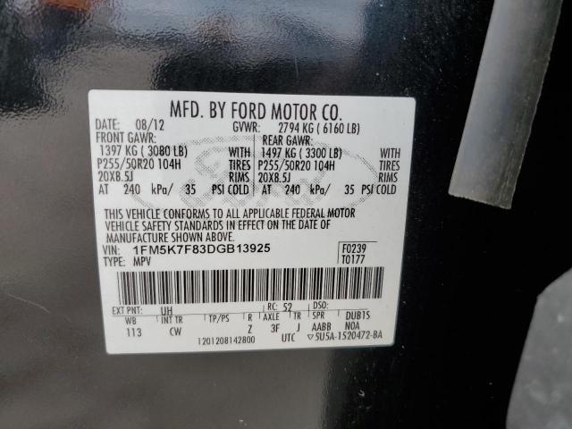 Photo 12 VIN: 1FM5K7F83DGB13925 - FORD EXPLORER 