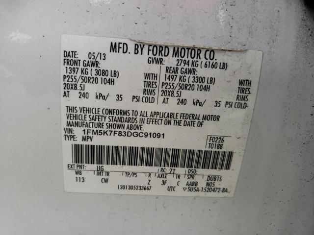 Photo 12 VIN: 1FM5K7F83DGC91091 - FORD EXPLORER L 