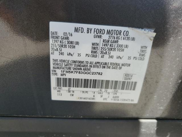 Photo 12 VIN: 1FM5K7F83GGC23782 - FORD EXPLORER L 