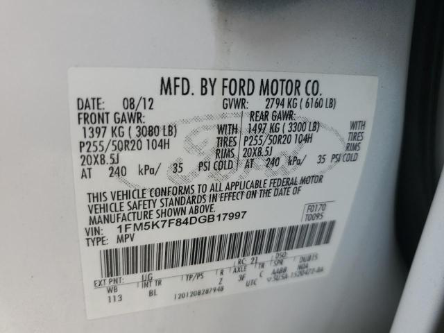 Photo 12 VIN: 1FM5K7F84DGB17997 - FORD EXPLORER 