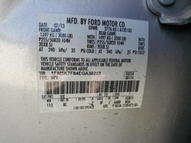 Photo 12 VIN: 1FM5K7F84EGA38203 - FORD EXPLORER L 