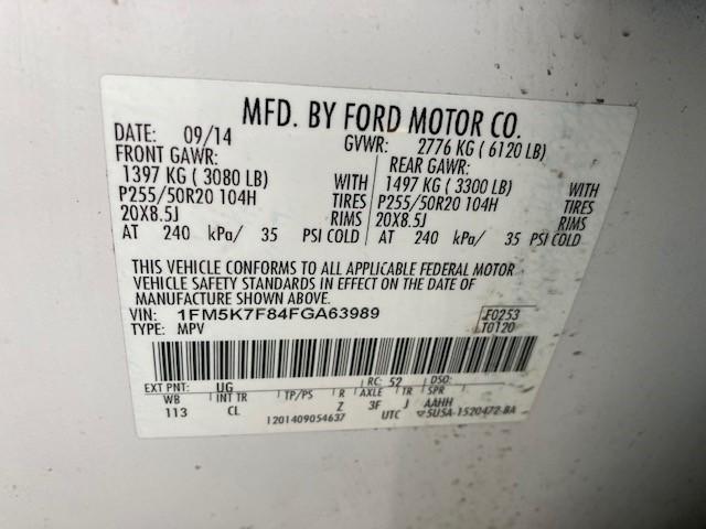 Photo 9 VIN: 1FM5K7F84FGA63989 - FORD EXPLORER L 