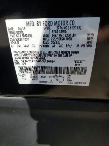 Photo 11 VIN: 1FM5K7F84GGA26894 - FORD EXPLORER L 