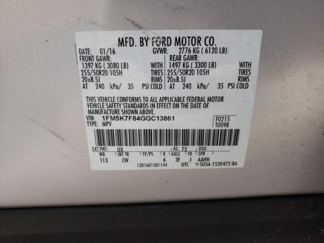 Photo 12 VIN: 1FM5K7F84GGC13861 - FORD EXPLORER L 