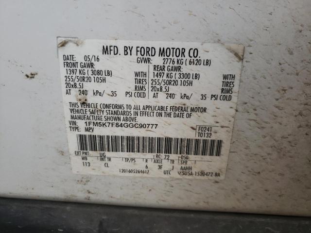 Photo 12 VIN: 1FM5K7F84GGC90777 - FORD EXPLORER L 