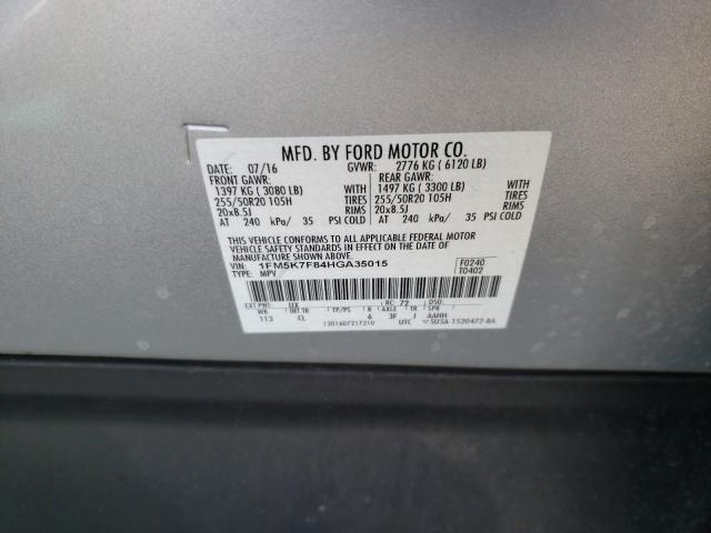 Photo 9 VIN: 1FM5K7F84HGA35015 - FORD EXPLORER L 