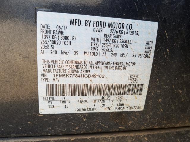 Photo 9 VIN: 1FM5K7F84HGD49182 - FORD EXPLORER L 