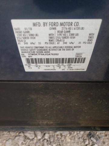 Photo 9 VIN: 1FM5K7F84JGA76282 - FORD EXPLORER L 