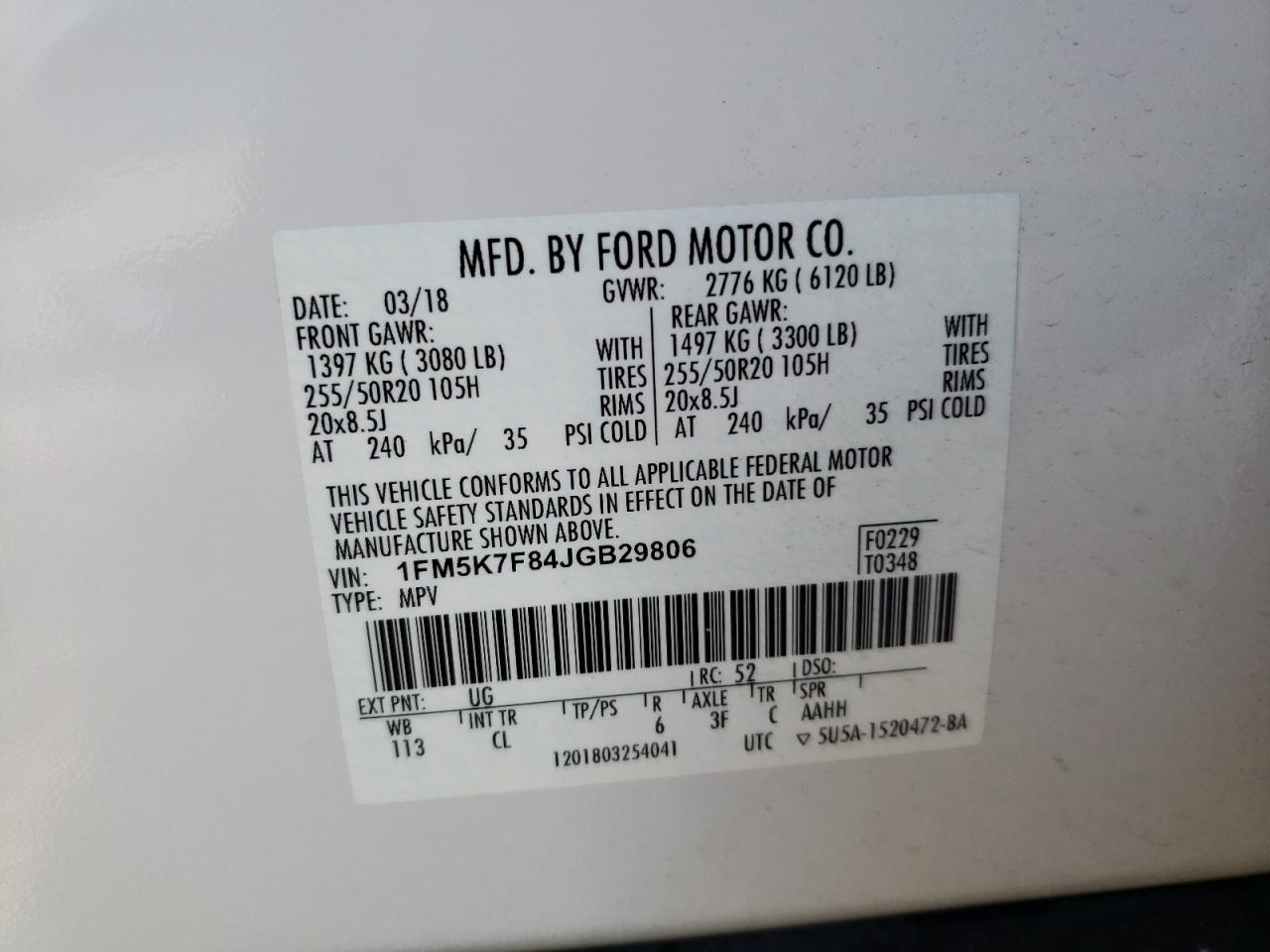 Photo 12 VIN: 1FM5K7F84JGB29806 - FORD EXPLORER 