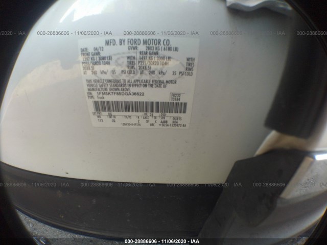 Photo 8 VIN: 1FM5K7F85DGA36622 - FORD EXPLORER 