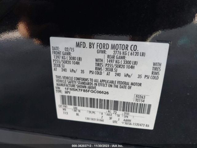 Photo 8 VIN: 1FM5K7F85FGC06626 - FORD EXPLORER 