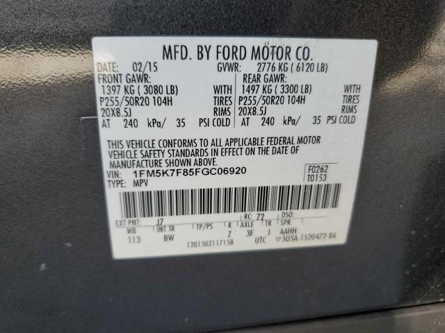 Photo 13 VIN: 1FM5K7F85FGC06920 - FORD EXPLORER L 