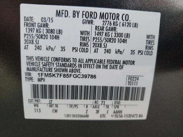 Photo 12 VIN: 1FM5K7F85FGC39786 - FORD EXPLORER L 