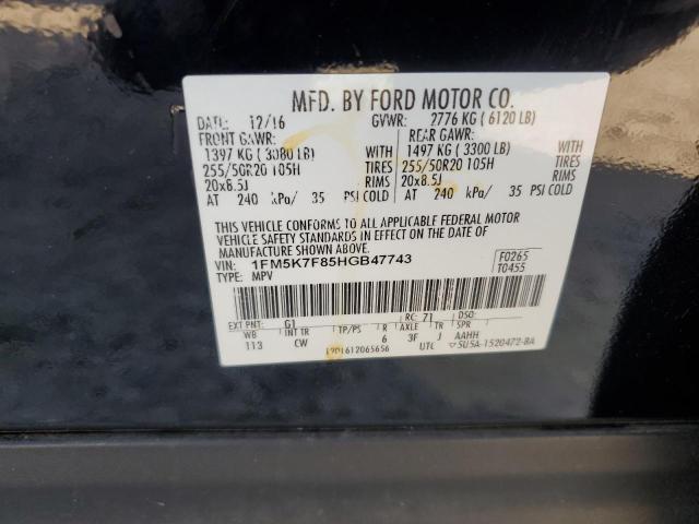 Photo 13 VIN: 1FM5K7F85HGB47743 - FORD EXPLORER 