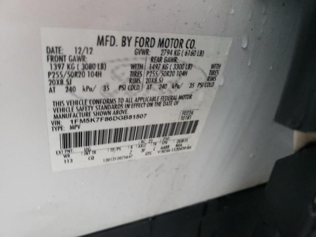 Photo 13 VIN: 1FM5K7F86DGB81507 - FORD EXPLORER L 