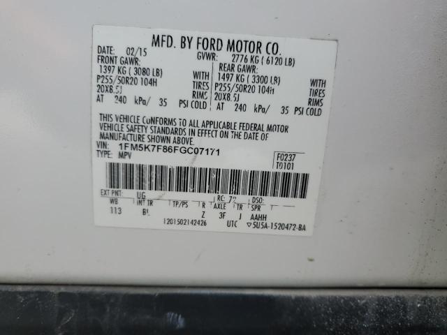 Photo 12 VIN: 1FM5K7F86FGC07171 - FORD EXPLORER L 